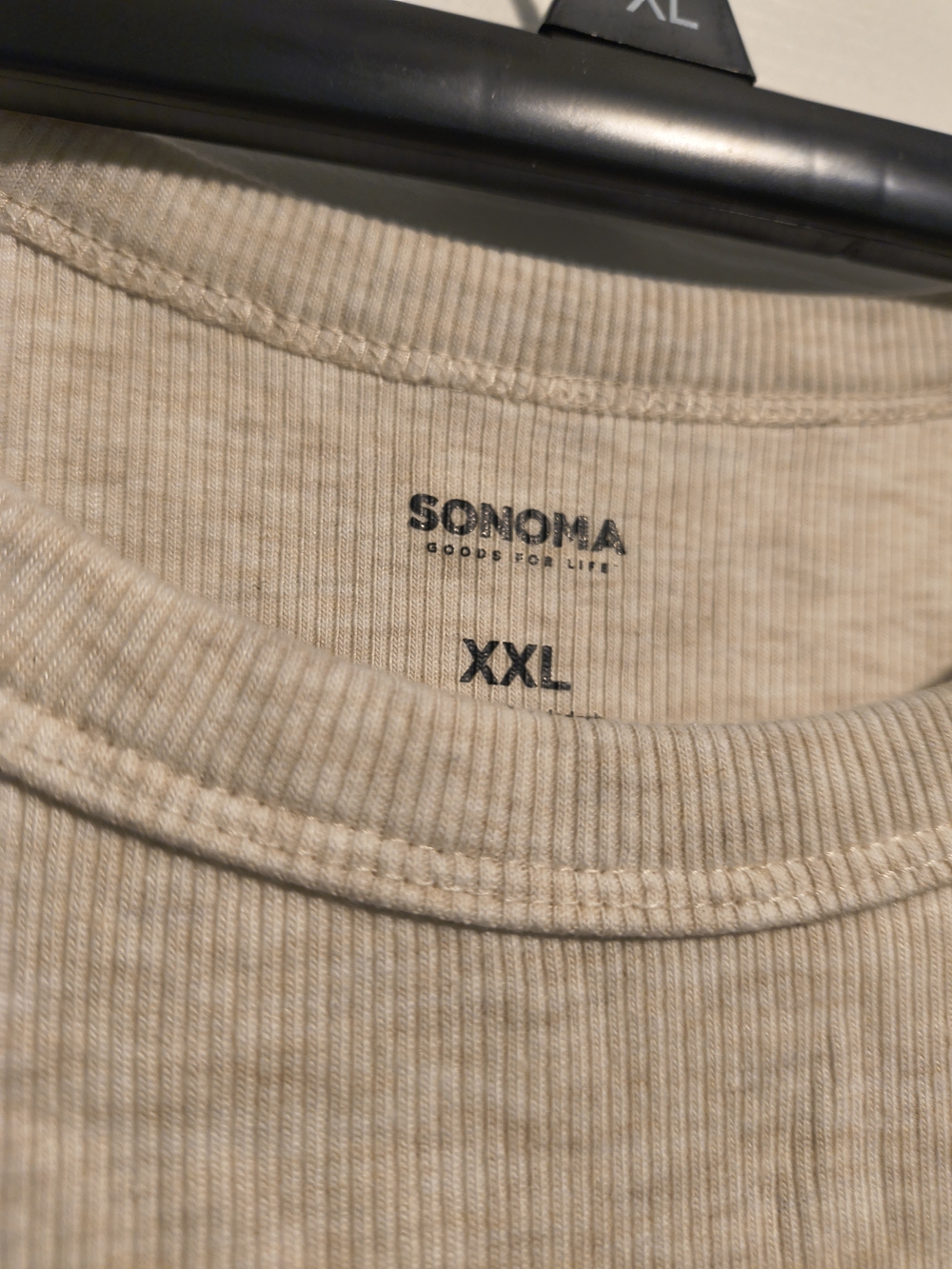 Sonoma Ribbed Crewneck Tee in Beige